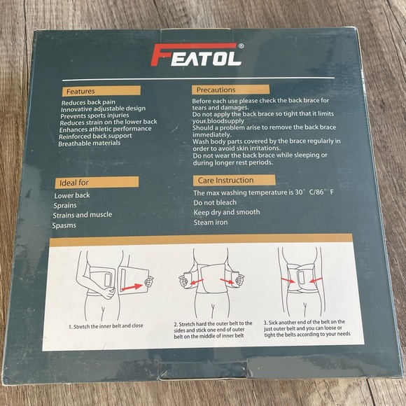 FEATOL Back Brace for Lower Back Pain, Back Support Belt for Women & Men - Picture 5 of 5